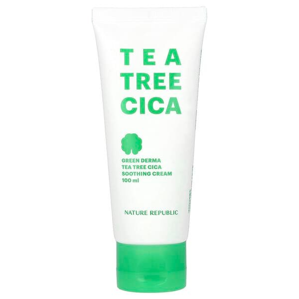 1-211.jpg Nature Republic, Green Derma Tea Tree Cica, Soothing Cream, 3.38 fl oz (100 ml) - Image 1