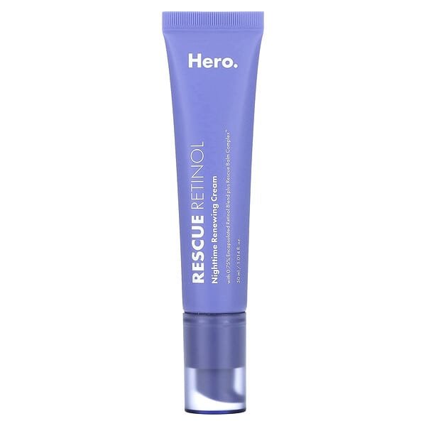 1-256.jpg Hero Cosmetics, Rescue Retinol, Nighttime Renewing Cream, 1.014 fl oz (30 ml) - Image 1