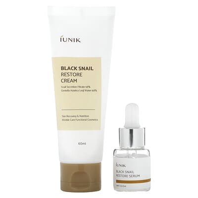 1-279.jpg iUNIK, Black Snail Edition Skin Care Set, Cream & Mini Serum, 2 Piece Set - Image 1