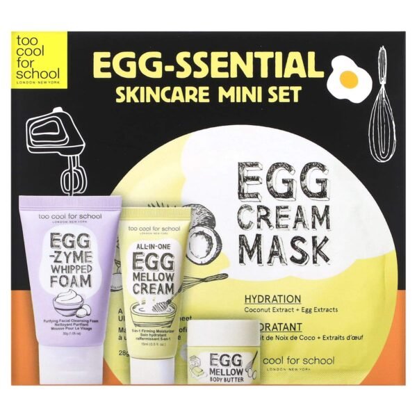 Too Cool for School, Egg-Ssential Skincare Mini Set, 4 Piece Set - Image 2