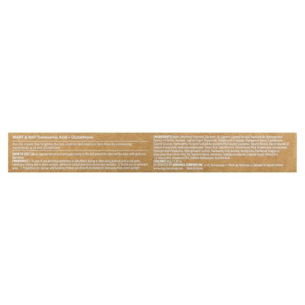 Mary & May, Tranexamic Acid + Glutathione Eye Cream, 1.05 oz (30 g) - Image 3