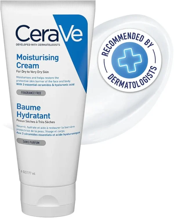 CeraVe Fragrance Free Moisturizing Cream, Dry To Very Dry Skin, 177ml - Image 1