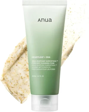 ANUA Heartleaf Quercetinol Pore Deep Cleansing Foam, Facial Cleanser, for Double Cleansing, BHA, Hyaluronic Acid, Glycerin, Face Wash, Blackhead Remover, (150ml/5.07 fl.oz.)