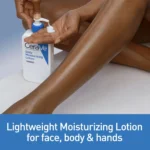CeraVe Moisturizing Lotion: A 24-hour hydrating body and face moisturizer formulated for normal to dry skin types.  This non-comedogenic, oil-free, and fragrance-free lotion contains hyaluronic acid and ceramides.  Available in a 16 oz (473 ml) bottle. - Image 4