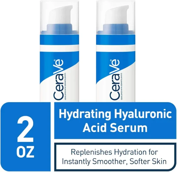 CeraVe Hyaluronic Acid Face Serum | 2 Pack, 1 oz each | Hydrating Serum for Face with Vitamin B5 | For Normal to Dry Skin | Paraben & Fragrance Free : Pack of 2 - Image 3