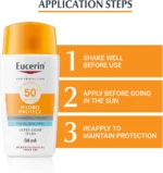 Eucerin Sunscreen Hydro Protect Face Ultra Light Fluid, High UVA/UVB Protection, SPF 50+, Suitable for Daily Use, Non sticky, Non Greasy, Suitable for All Skin Types, 50ml - Image 3