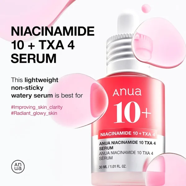 ANUA 10% Niacinamide+ 4% Tranexamic Acid Serum, Ceramide, Hyaluronic Acid, Vitamin B12 Natural color, Korean Glass Skin, Fragrance-Free, Korean Skincare, 30ml /1.01 fl.oz. - Image 3