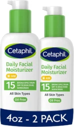 Cetaphil Daily Facial Moisturizer with SPF 15, Fragrance Free (Pack of 2) - 4oz