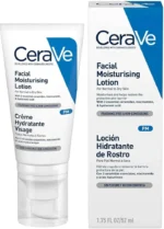 CeraVe PM Facial Moisturizing Lotion: A nighttime facial moisturizer formulated for normal to dry skin types.  This non-comedogenic, oil-free, and fragrance-free lotion contains hyaluronic acid, niacinamide, and ceramides.  Available in a 1.75 oz (52 mL) size.