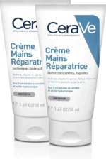 CeraVe Regenerating hand cream for extremely dry, rough hands, with hyaluronic and 3 essential ceramides, 2 x 50 ml