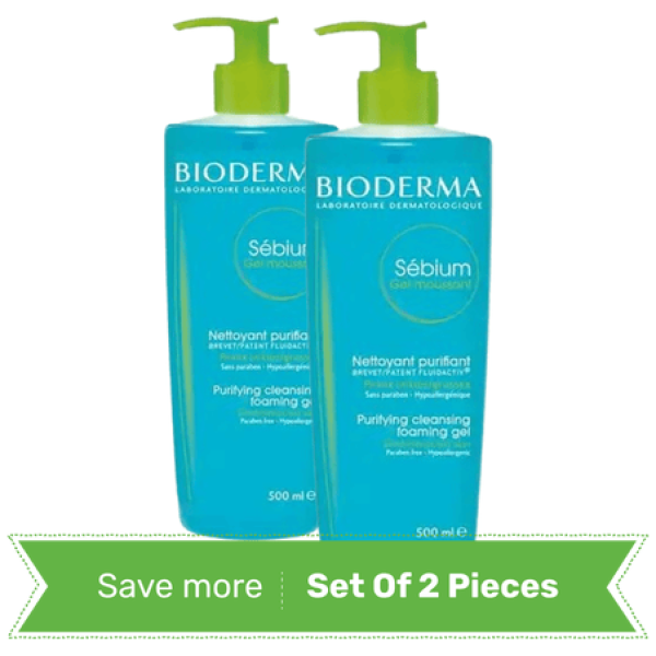 Bioderma Sebium Foaming Gel for Oily Skin -500 ml -Twin Pack - Image 1